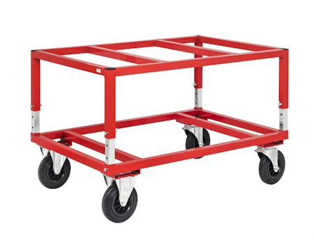 Pallvagn 1200x1000mm , 800 kg, röd, broms, KM222-FIN-RB