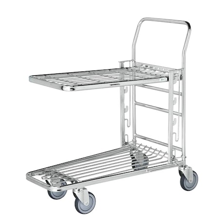 Stackningsbar butiksvagn 300kg, broms, KM4202-E3B