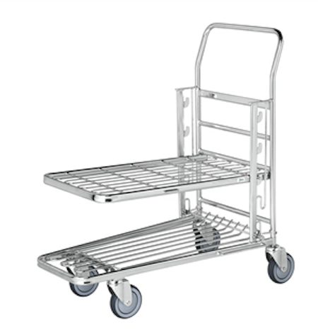 Stackningsbar butiksvagn 300kg, broms, KM4202-E3B