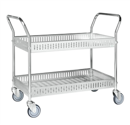 Bordsvagn 2 plan med sarg, 250 kg, elförzinkad, KM4893-GB