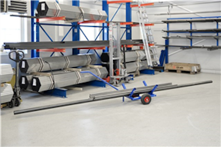 Långgodsvagn 1600x600x750 mm, 200kg, punkteringsfria hjul, KM215PF