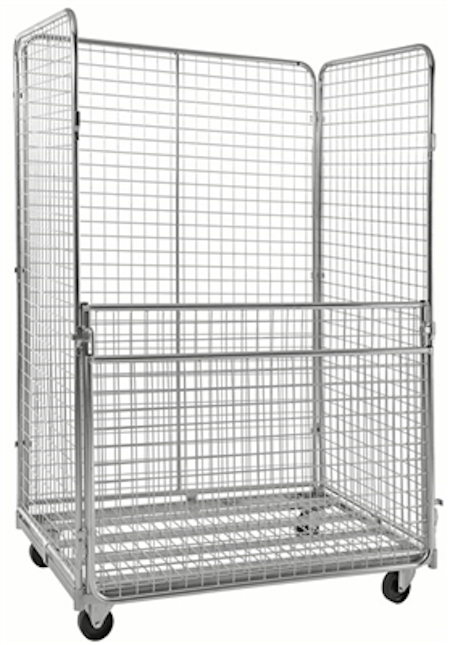 Rullcontainer med broms, 4 sidor, 1200x800x1835mm, KM0170H4M10B