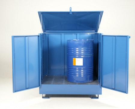 Uppsamlingskärl för 2 stående fat, heltäckta, 260 liter, 2311020023