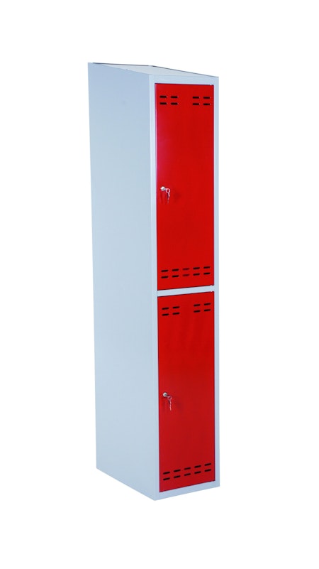 Klädskåp, röd / grå, 2 dörr, 4011071334