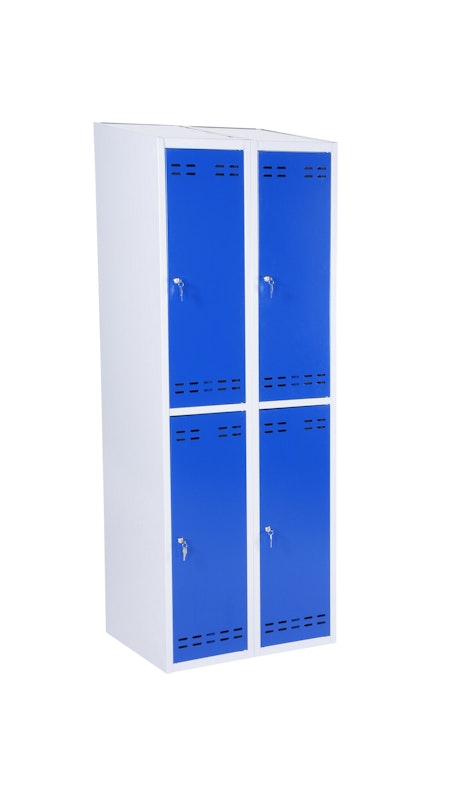 Klädskåp, blå  / grå 4 dörr, 4011071332