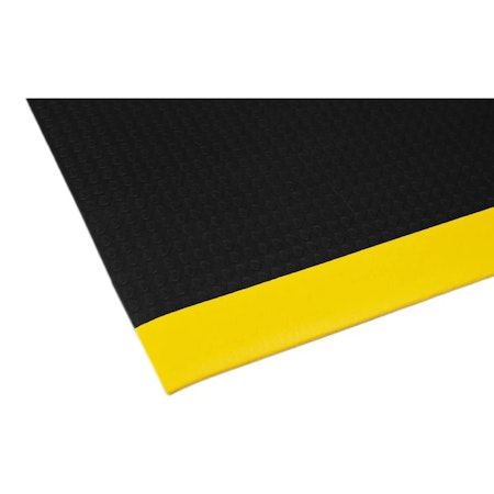 Arbetsplatsmatta Senso Coin, bredd 60 cm, svart / gul, per löpmeter