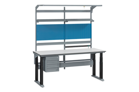 Arbetsbord 4 pelare W280, 2000x800 mm komplett B, 11-280-111