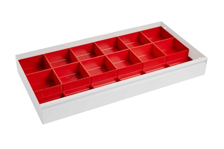 Lådinredning 900x450x100 mm plastlådor Mix 2, 3-331-0