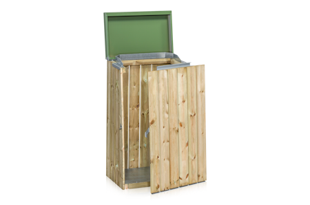 Säckhållare 125 l träpanel med lock, 2-490-0