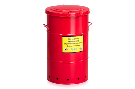 Avfallstunna Säkerhet 115 liter röd, 2-482-5