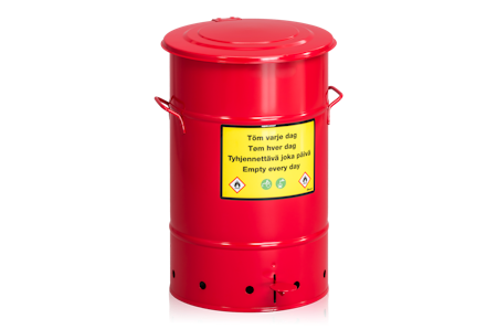 Avfallstunna Säkerhet 70 liter inkl fotpedal, 2-481-5