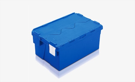 Plastlåda med lock 600x400x264mm, 48 liter