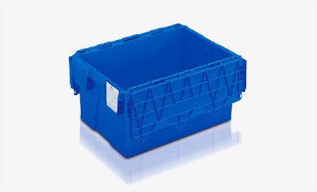 Plastlåda med lock 600x400x306mm, 54 liter