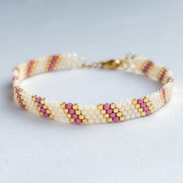 PERLEDRØM armbånd - dyp rosa
