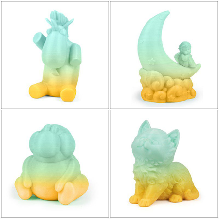 iSANMATE PETG Tra. Gradient• Blå & Vit & Orange • 1kg