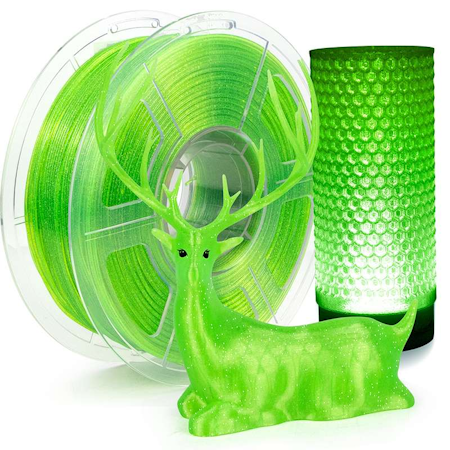 iSANMATE PETG Klar Glitter • Flu. grön • 1kg