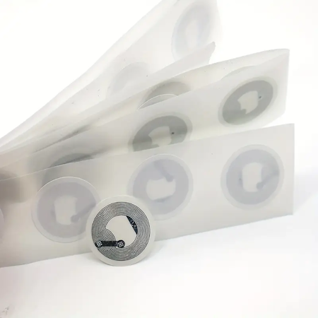 NTAG215 Rewritable NFC Tags - 2.54 cm Round White Stickers with NFC