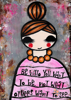 Dubbelvikt kort - Be who you want to be