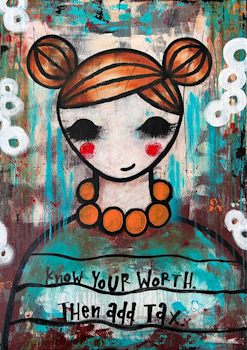 Dubbelvikt kort - Know your worth