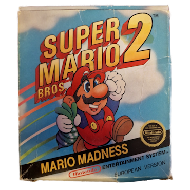 Super Mario Bros 2 (SCN, small box, 3-screw, CIB, sliten box - saknar flärpar)