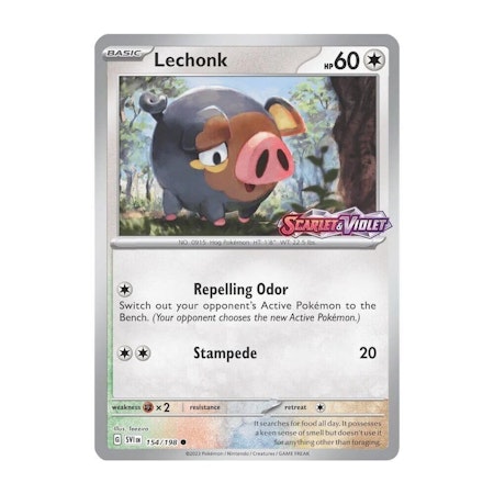 Pokémon TCG – Lechonk (Stamped) 154/198 - SV1 - Scarlet & Violet Base [Promo] (Near Mint)