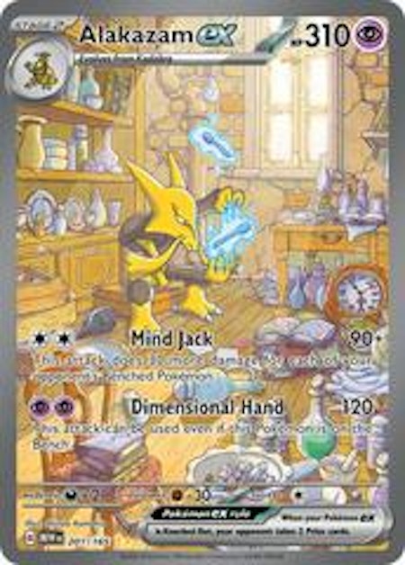 Pokémon TCG - Alakazam ex #201 Pokemon Scarlet & Violet 151 Illustration Rare NM