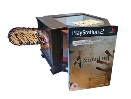Resident Evil 4 – Limited Edition Bundle med Steelbook och Motorsågskontroll (Komplett, lös etikett, PS2)