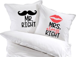 2 st örngott - Mr.Right & Mrs.always Right