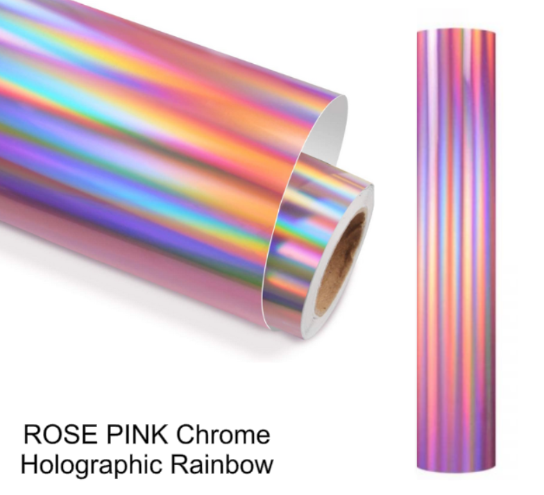 ROSE PINK Chrome Holographic Rainbow