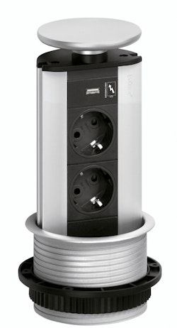 EVOline Powerport 2-vägs + 1x USB-A rostfri look