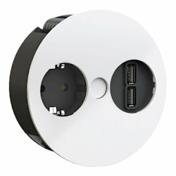 BACHMANN Twist 1 vit (1-vägs + 2x USB A)