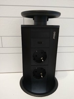 EVOline Powerport 2-vägs + 1x USB-A Svart