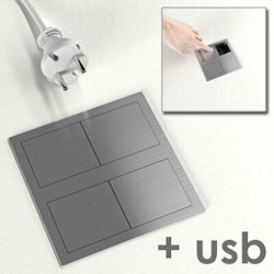 VersaHit Dual, 1-vägs +2x USB-A, Rostfri