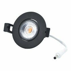 LED spot Camini, vinklingsbar rund svart