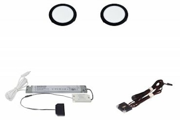 LED set 2x Moonlight svart med touchdimmer