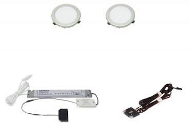 LED set 2x Moonlight rostfri look med touchdimmer