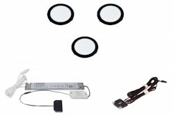 LED set 3x Moonlight svart med touchdimmer