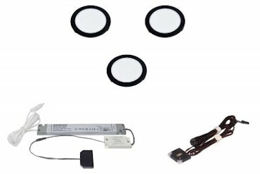 LED set 3x Moonlight svart med touchdimmer