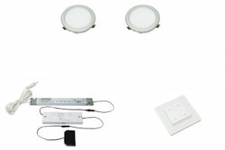 LED set 2x Moonlight rostfri look med trådlöst väggbrytare