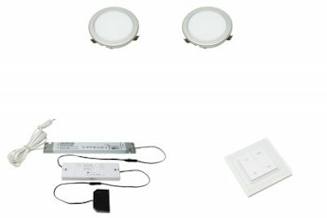 LED set 2x Moonlight rostfri look med trådlöst väggbrytare