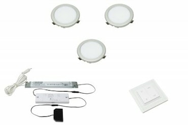 LED set 3x Moonlight rostfri look med trådlöst väggbrytare