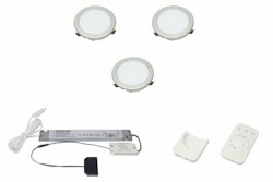 LED set 3x Moonlight rostfri-look med fjärrkontroll