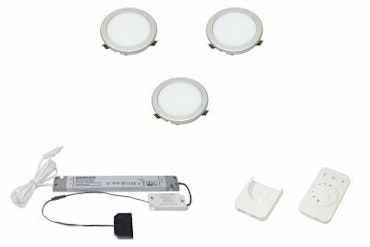 LED set 3x Moonlight rostfri-look med fjärrkontroll