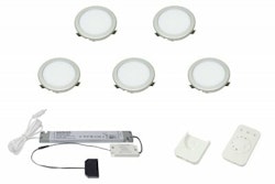 LED set 5x Moonlight rostfri-look med fjärrkontroll