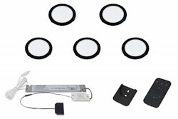 LED set 5x Moonlight svart med fjärrkontroll
