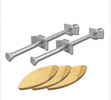 Set med 2 st. bänkskivekopplingar 160mm + 3 st. Lamellokex H9