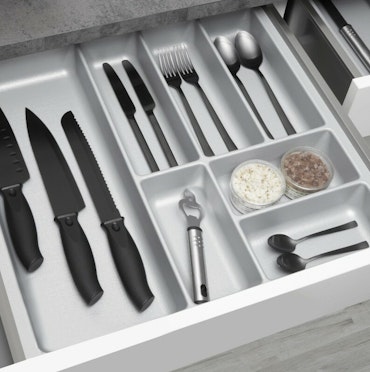 Blum universell Besticklåda i silvergrå till 60cm lådor