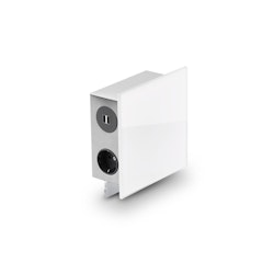 Väggbox Mira Quad vit glas 3-vägs med 2x USB A