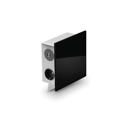Väggbox Mira Quad svart glas 3-vägs med 2x USB A