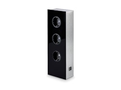 Väggbox Mira svart glas 3-vägs med 2x USB-A